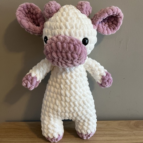 Other - Handmade Crochet Stuffed Animal Cow Homemade Craft Baby Toy Collectible Gift